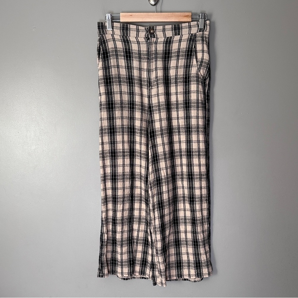 Hollister lightweight plaid wide leg pants